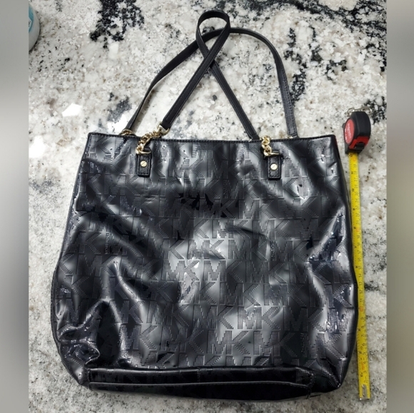 Michael Kors Black Signature Patent Leather Chain Tote. Preloved Good Condition. - Picture 6 of 6
